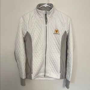 Women’s Zero Restriction White 2024 Presidents Cup Quilted Full-Zip Jacket